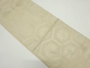 アンティーク　亀甲繋ぎに花模様織り出し袋帯（材料）
